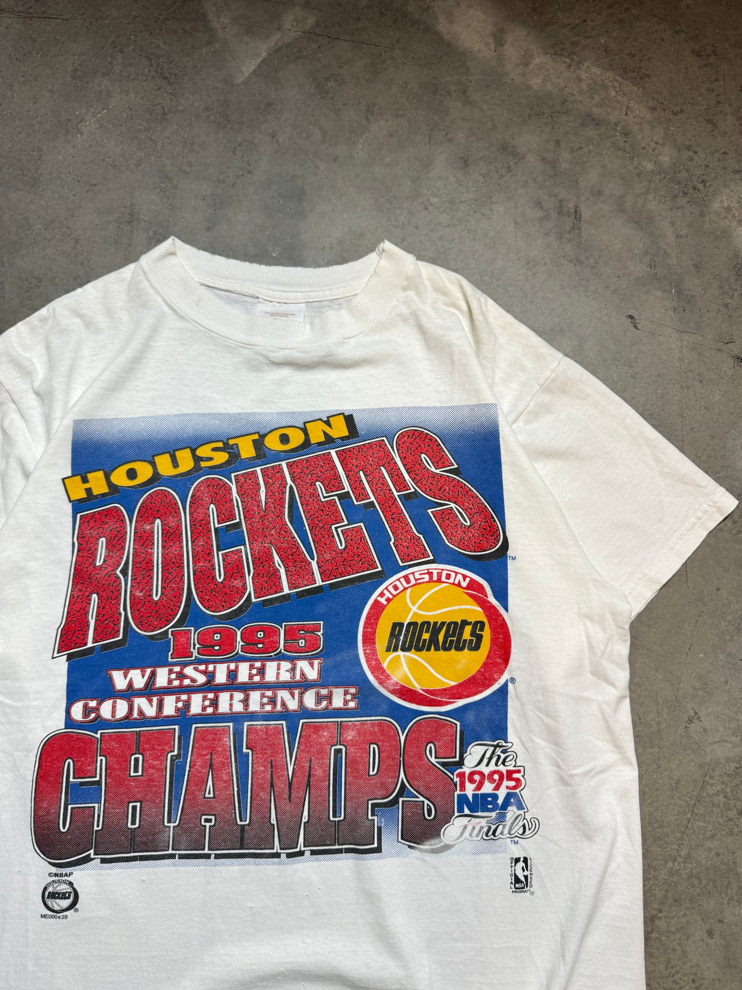 1995 Houston Rockets Vintage Western Conference Champions NBA Tee (Large)