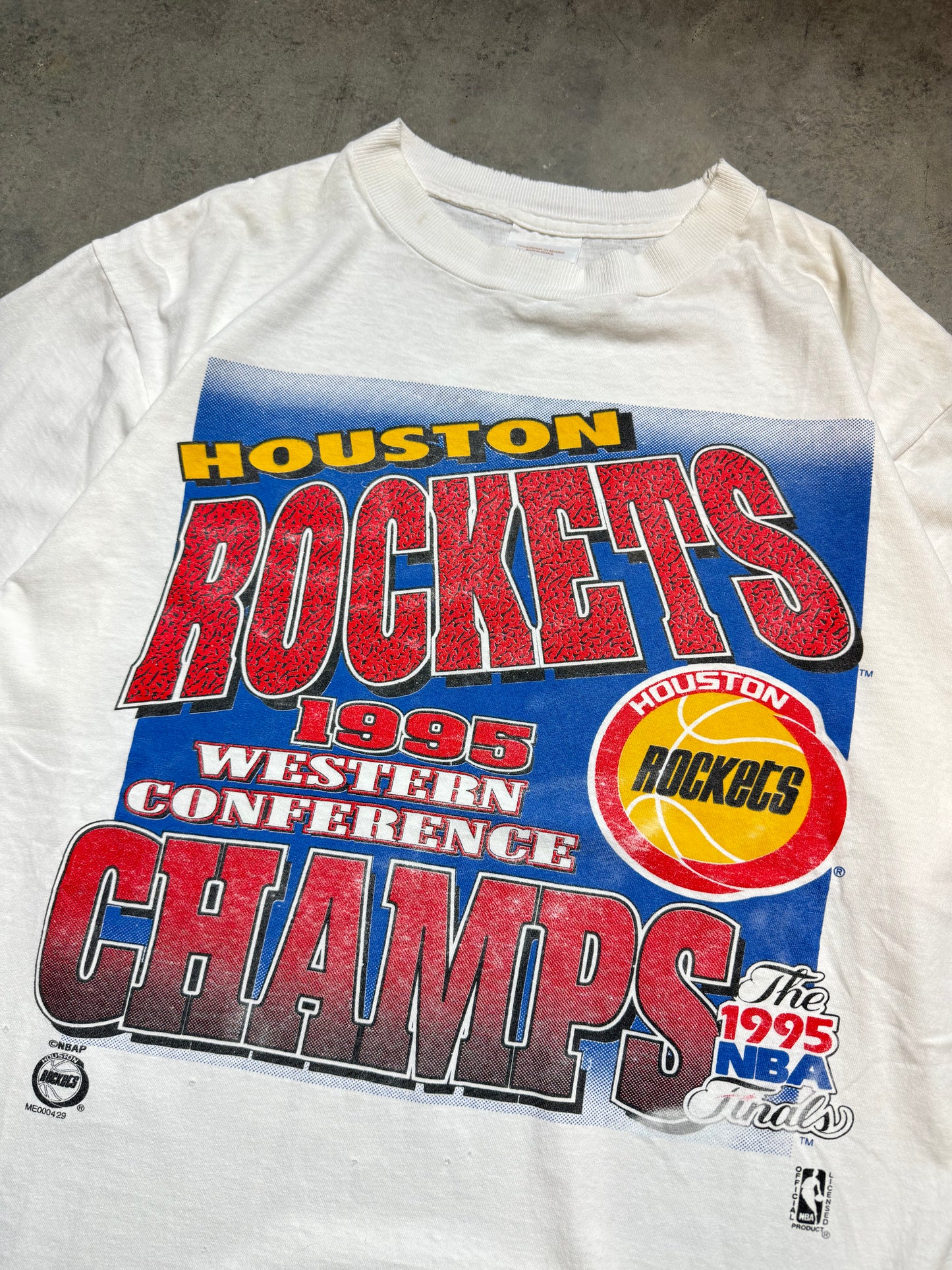 1995 Houston Rockets Vintage Western Conference Champions NBA Tee (Large)