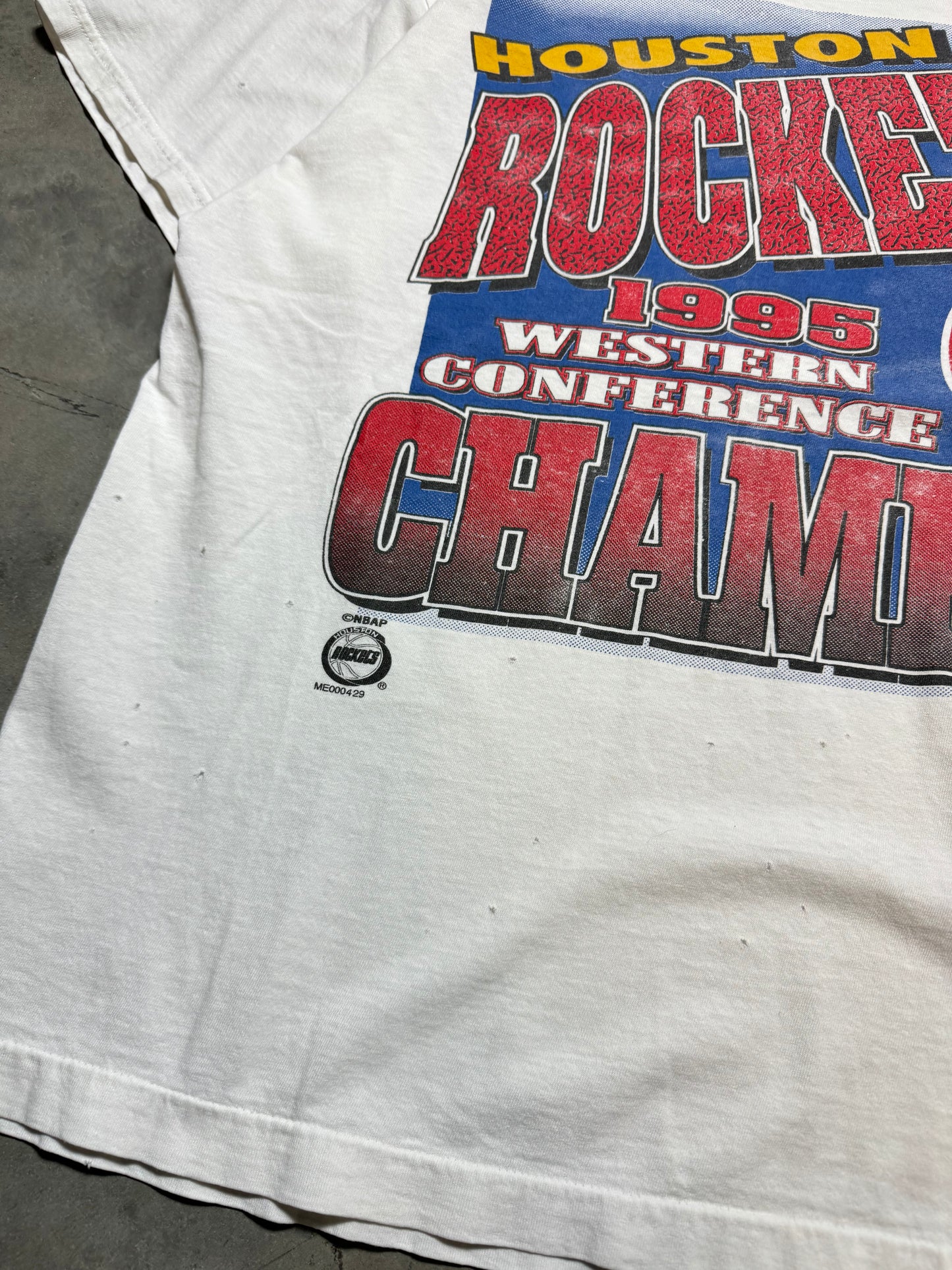 1995 Houston Rockets Vintage Western Conference Champions NBA Tee (Large)