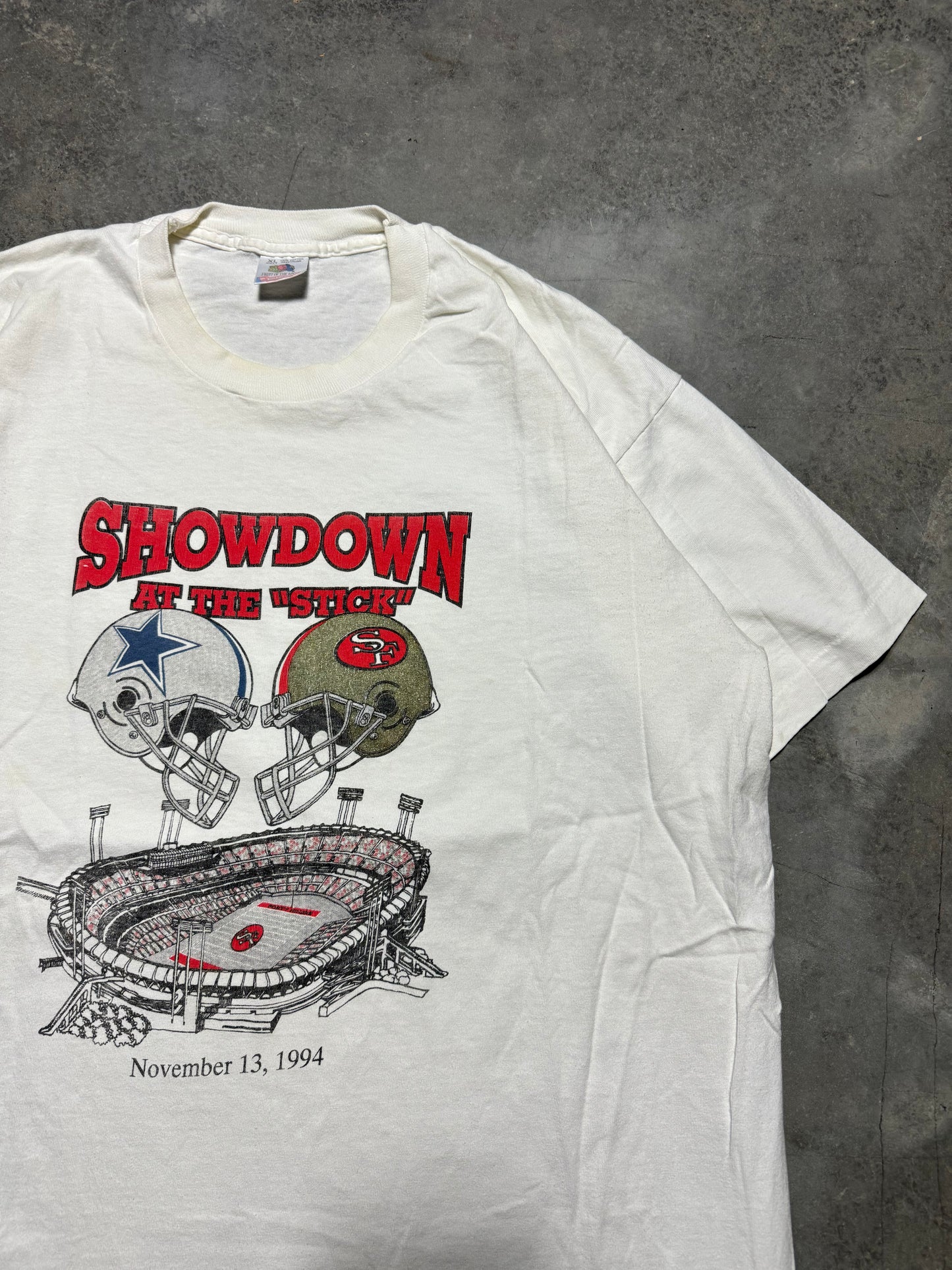 1994 Dallas Cowboys vs. San Francisco 49ers “Showdown at the Stick” Vintage NFL Tee (XL)