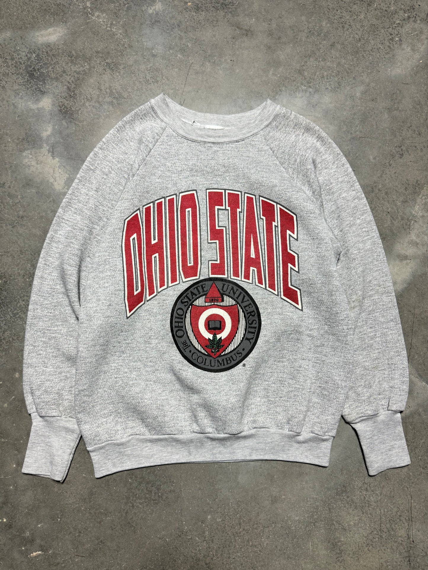 80’s Ohio State Buckeyes Vintage Block Letter College Spellout Crewneck (Youth XL)