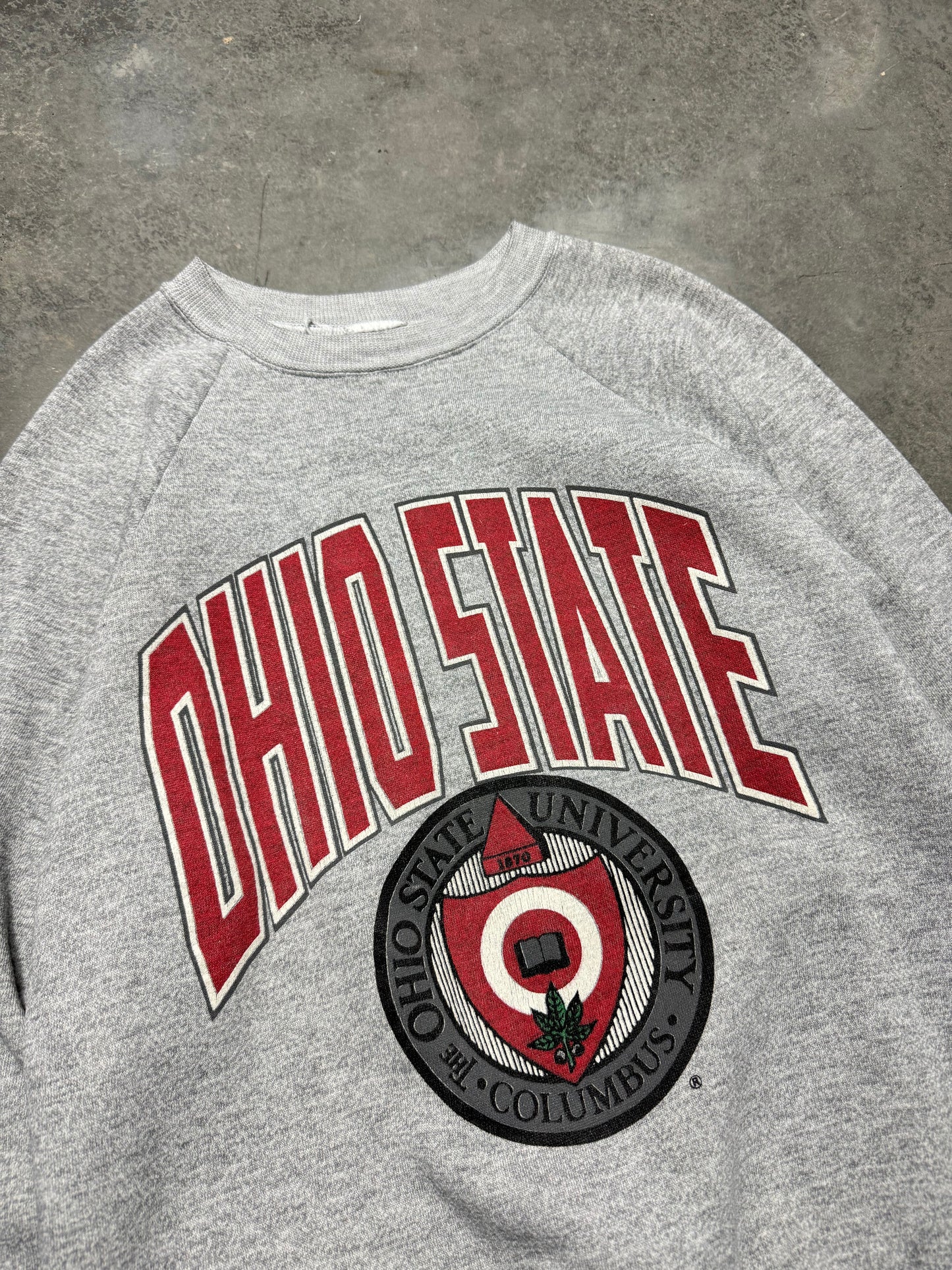 80’s Ohio State Buckeyes Vintage Block Letter College Spellout Crewneck (Youth XL)