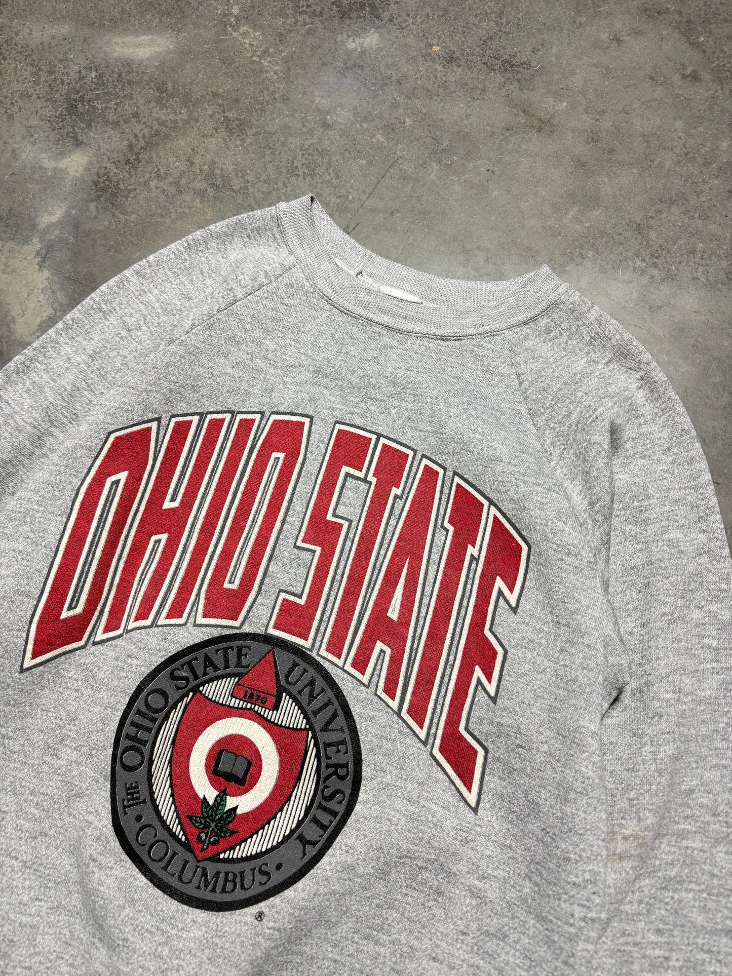 80’s Ohio State Buckeyes Vintage Block Letter College Spellout Crewneck (Youth XL)