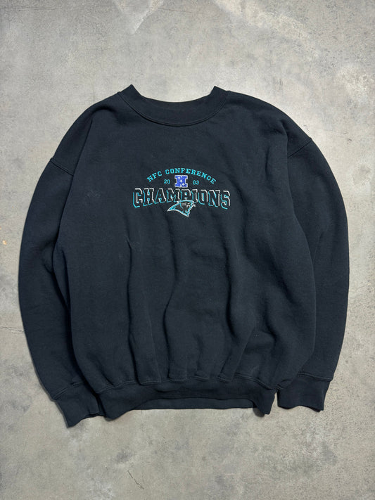 2003 Carolina Panthers NFC Champions NFL Embroidered Crewneck (Medium)