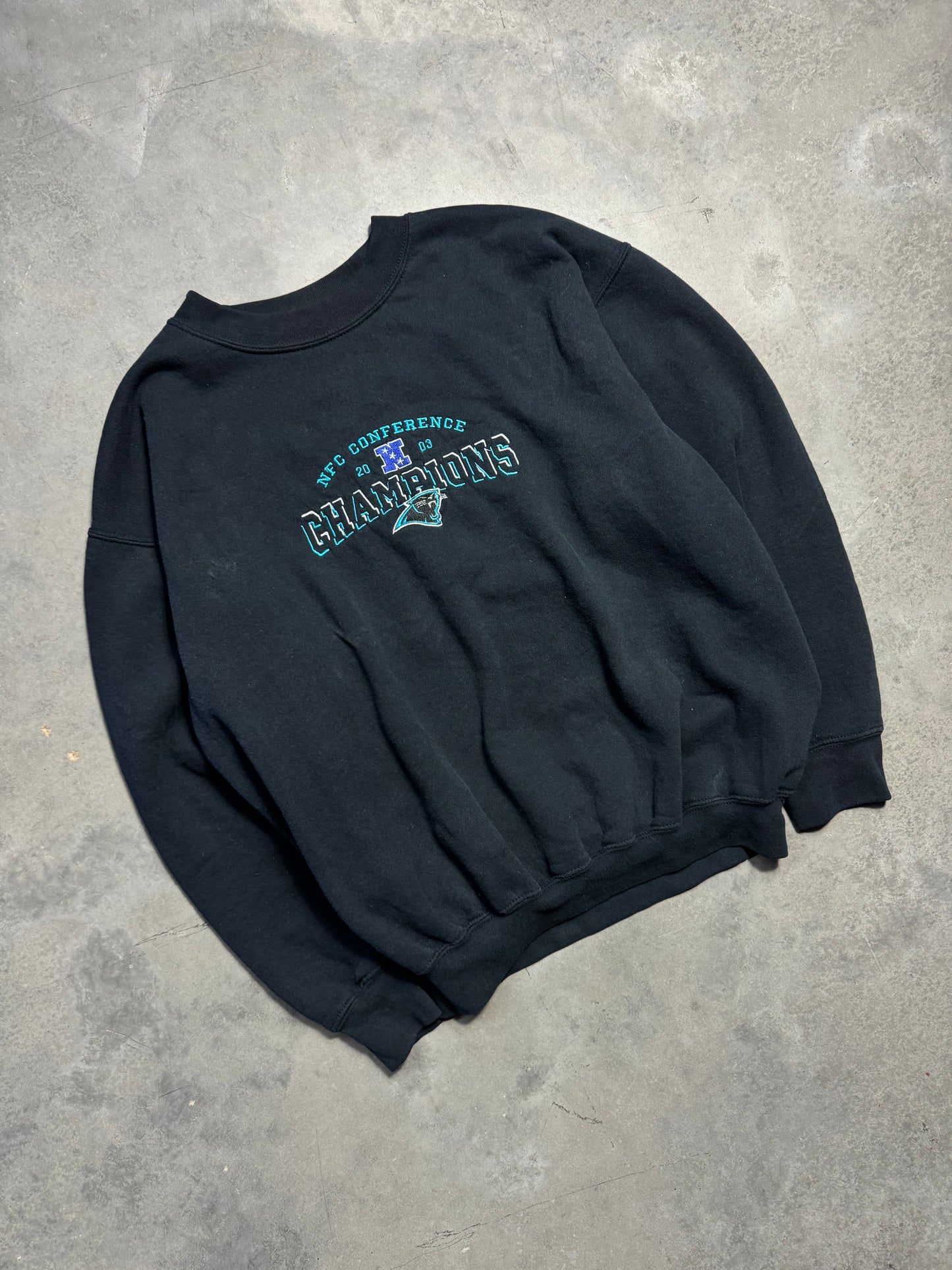2003 Carolina Panthers NFC Champions NFL Embroidered Crewneck (Medium)