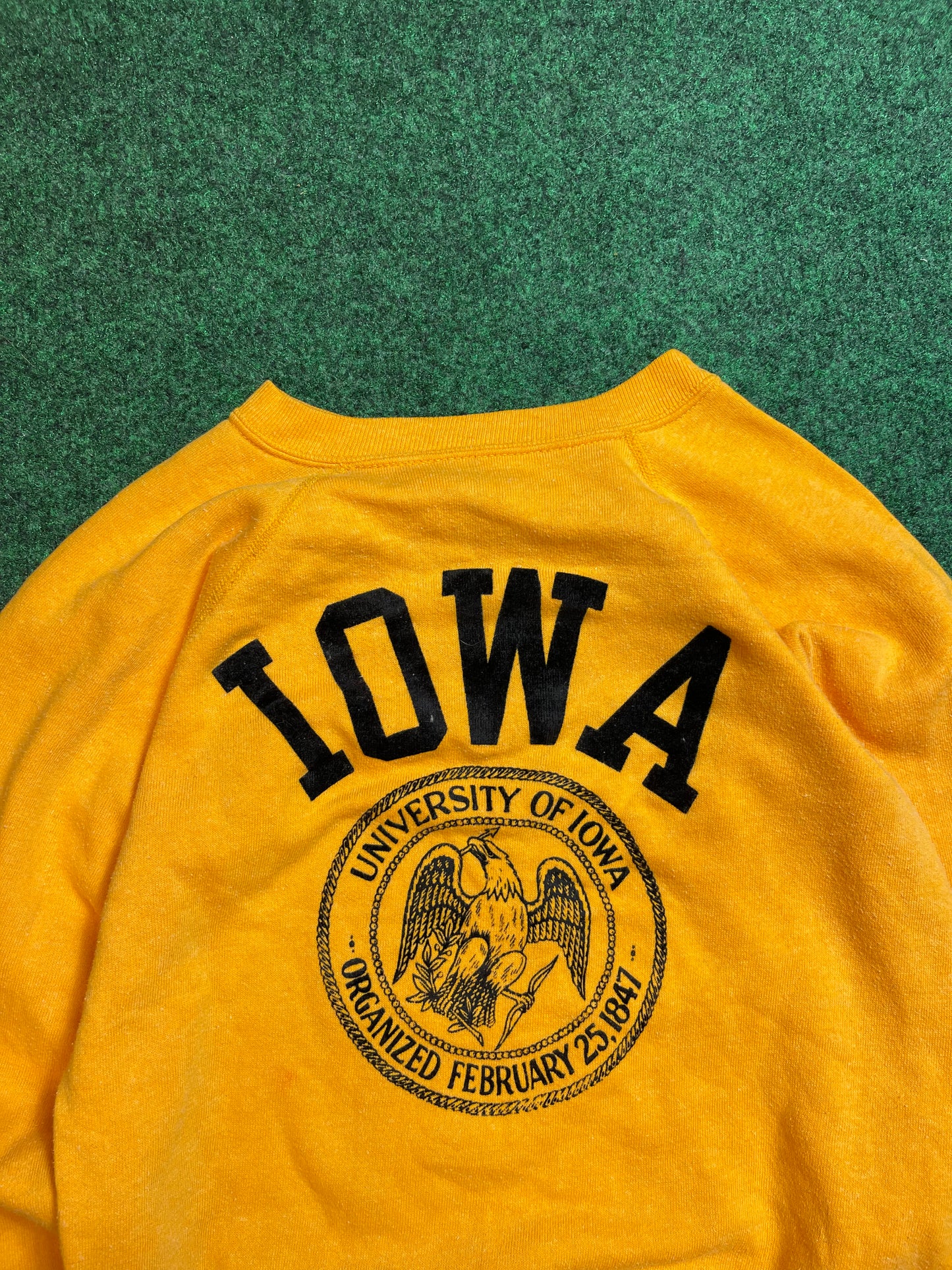 80’s Iowa Hawkeyes Vintage Felt Letter College Crewneck (X Small)