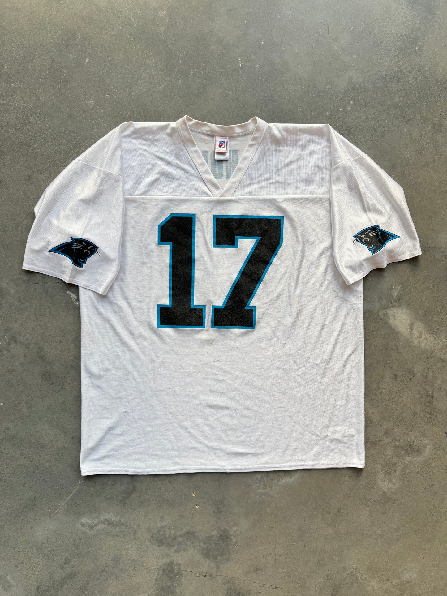 00’s Carolina Panthers Jake Delhomme Vintage White NFL Jersey (XXL)