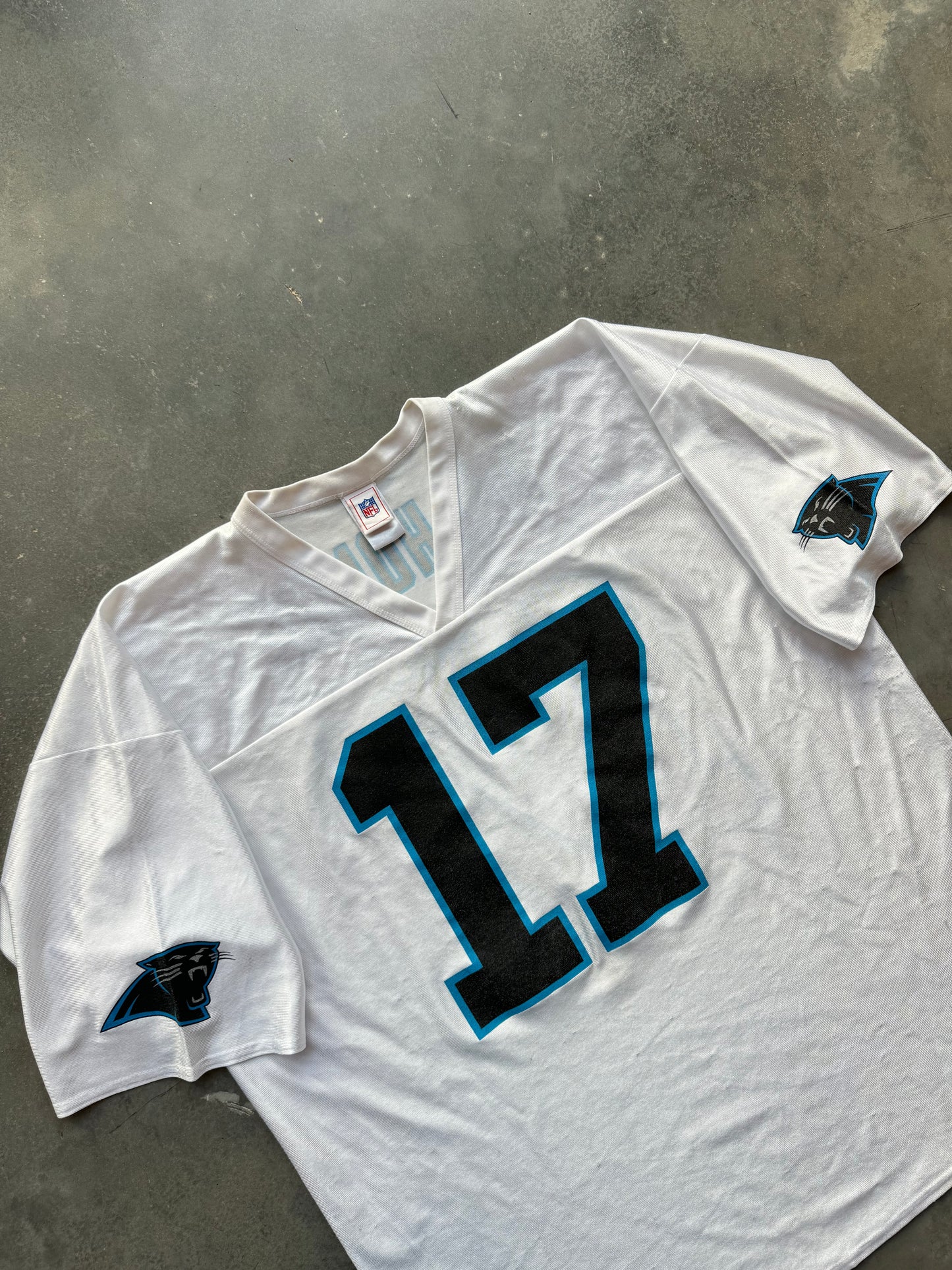 00’s Carolina Panthers Jake Delhomme Vintage White NFL Jersey (XXL)