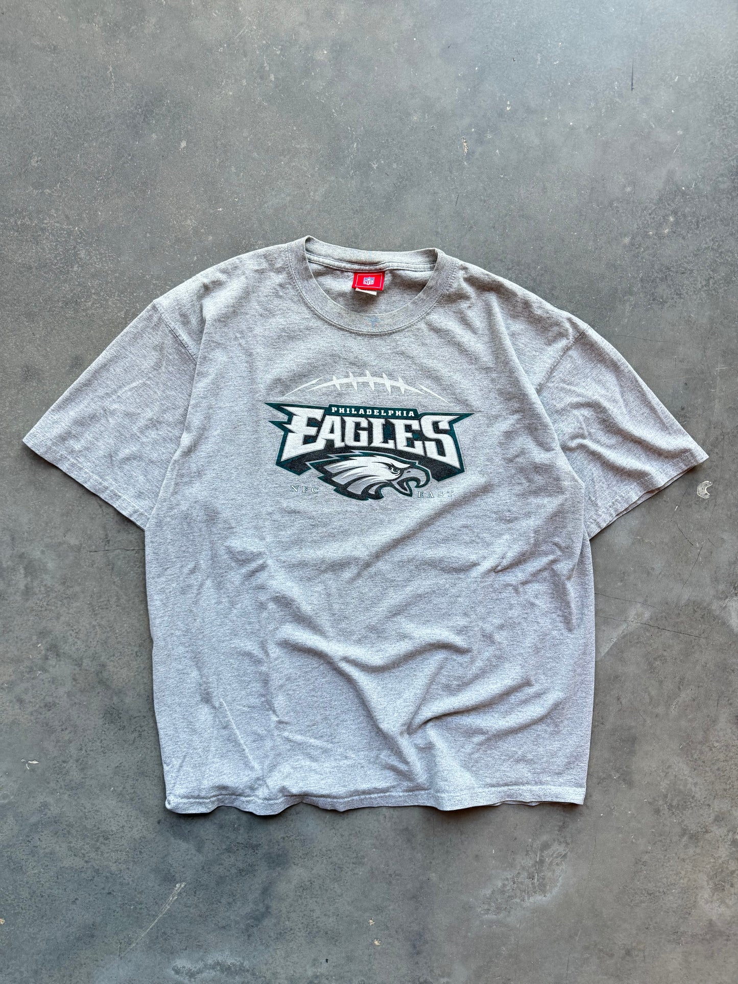 00’s Philadelphia Eagles Vintage NFC East NFL Grey Logo Tee (XL)