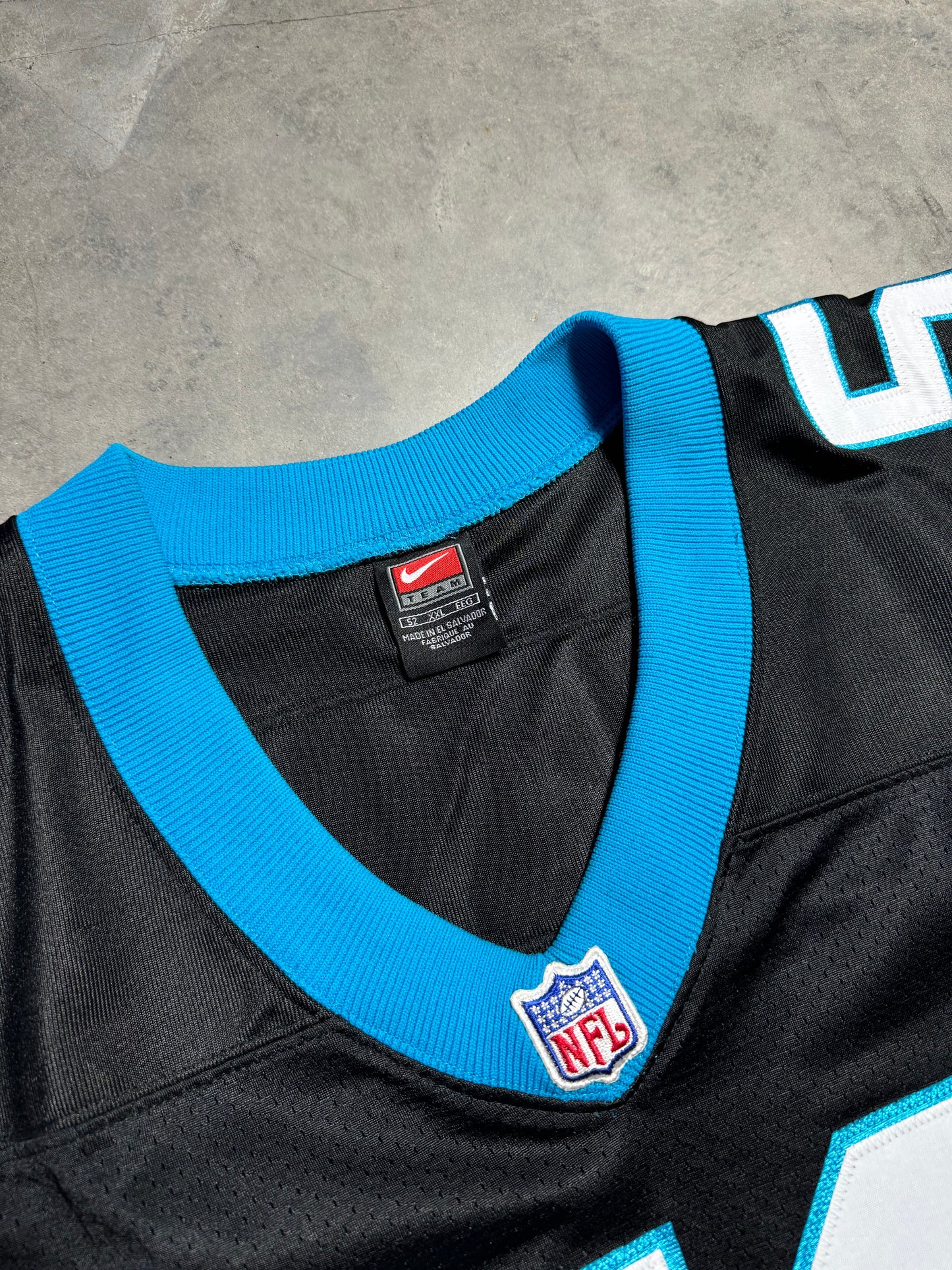 90’s Carolina Panthers Sam Mills Vintage Black Nike Fully Stitched On Field NFL Authentic Jersey (52/XXL)