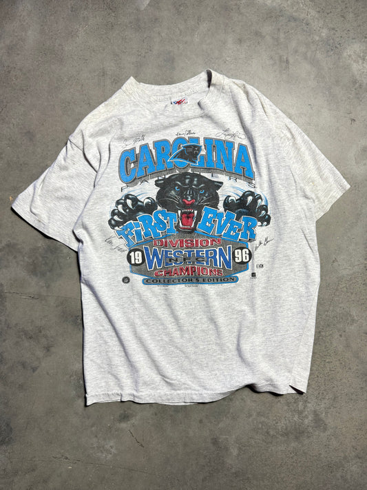 1996 Carolina Panthers NFC Western Division Champions Realistic Cat Print NFL Tee (Medium)
