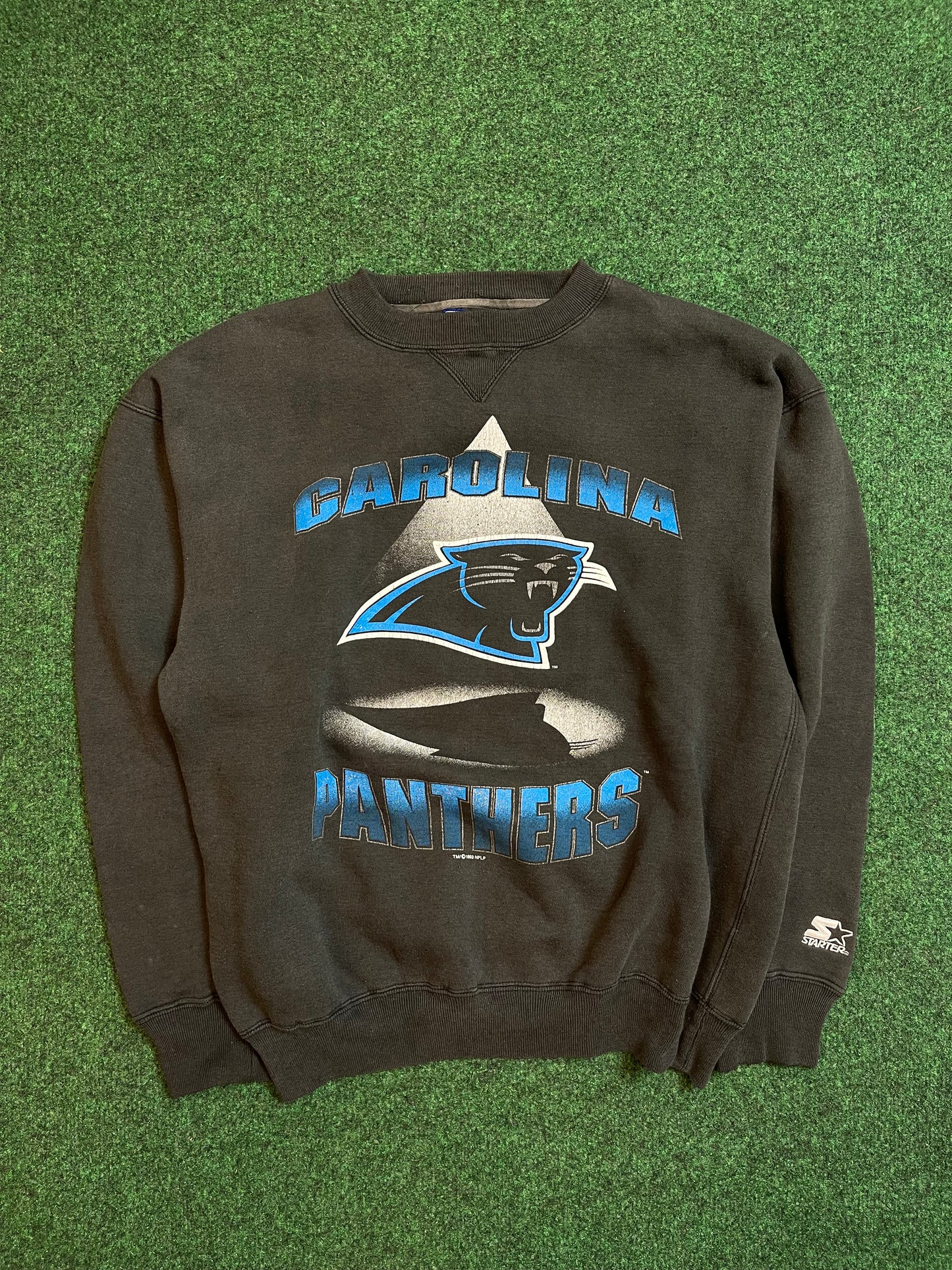 1993 Carolina Panthers Vintage Starter NFL Faded Crewneck (Medium)