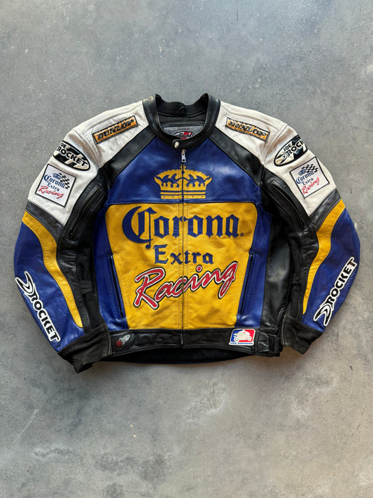 90’s AMA Superbike Corona Extra Heavyweight Leather Racing Jacket (50/XL)