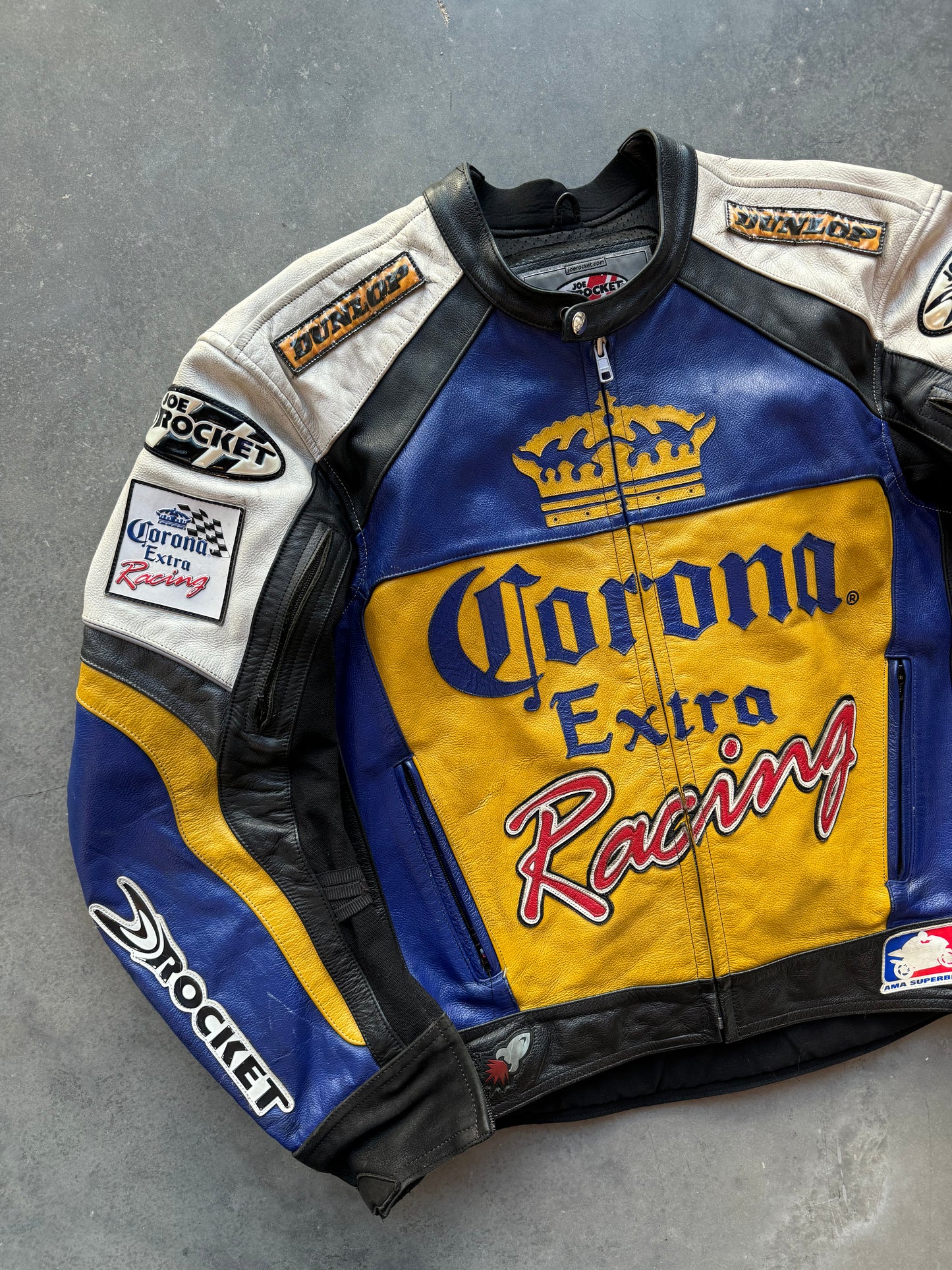 90’s AMA Superbike Corona Extra Heavyweight Leather Racing Jacket (50/XL)