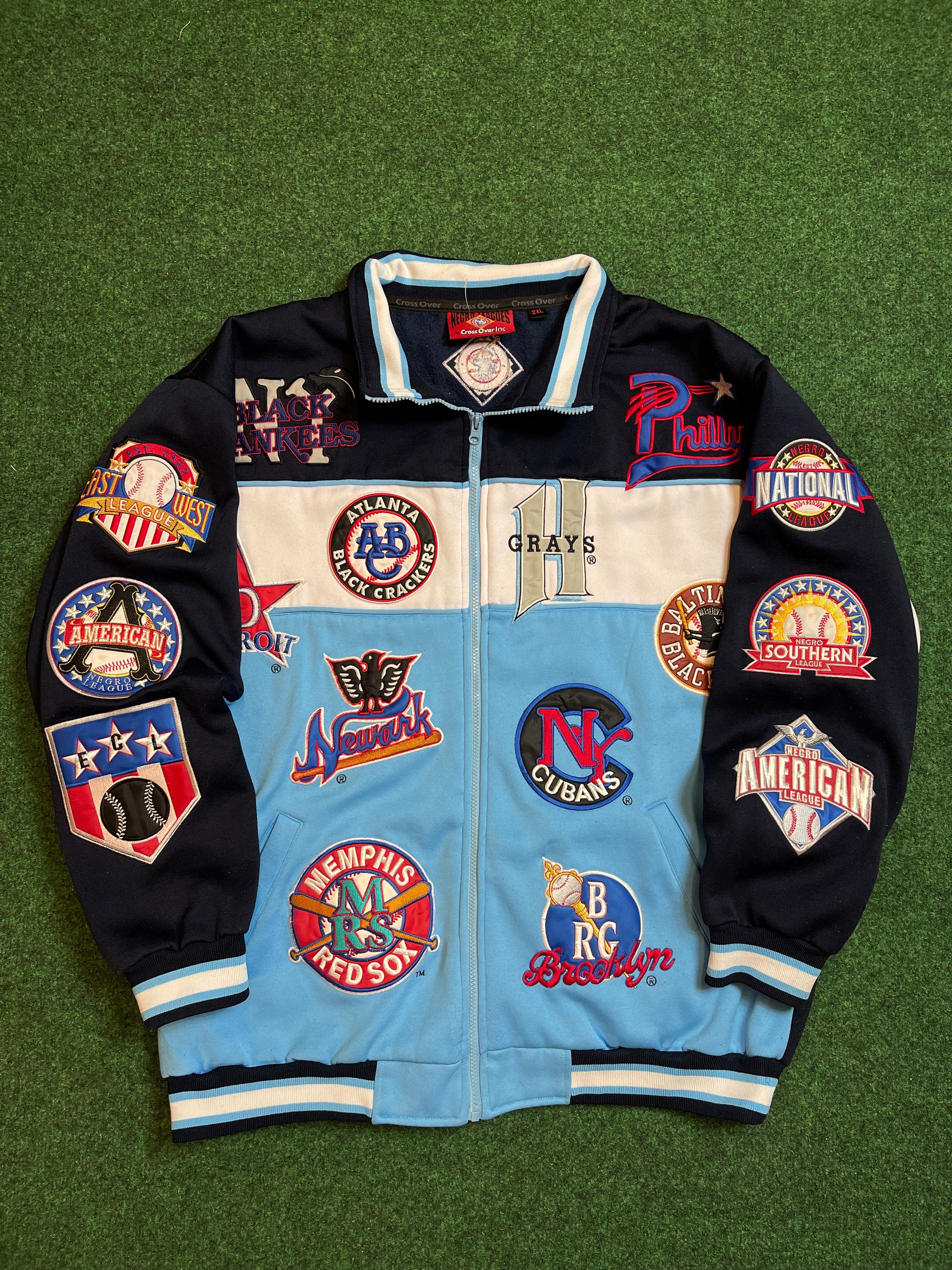 90 s Negro League Baseball Vintage Patches Jacket XXL