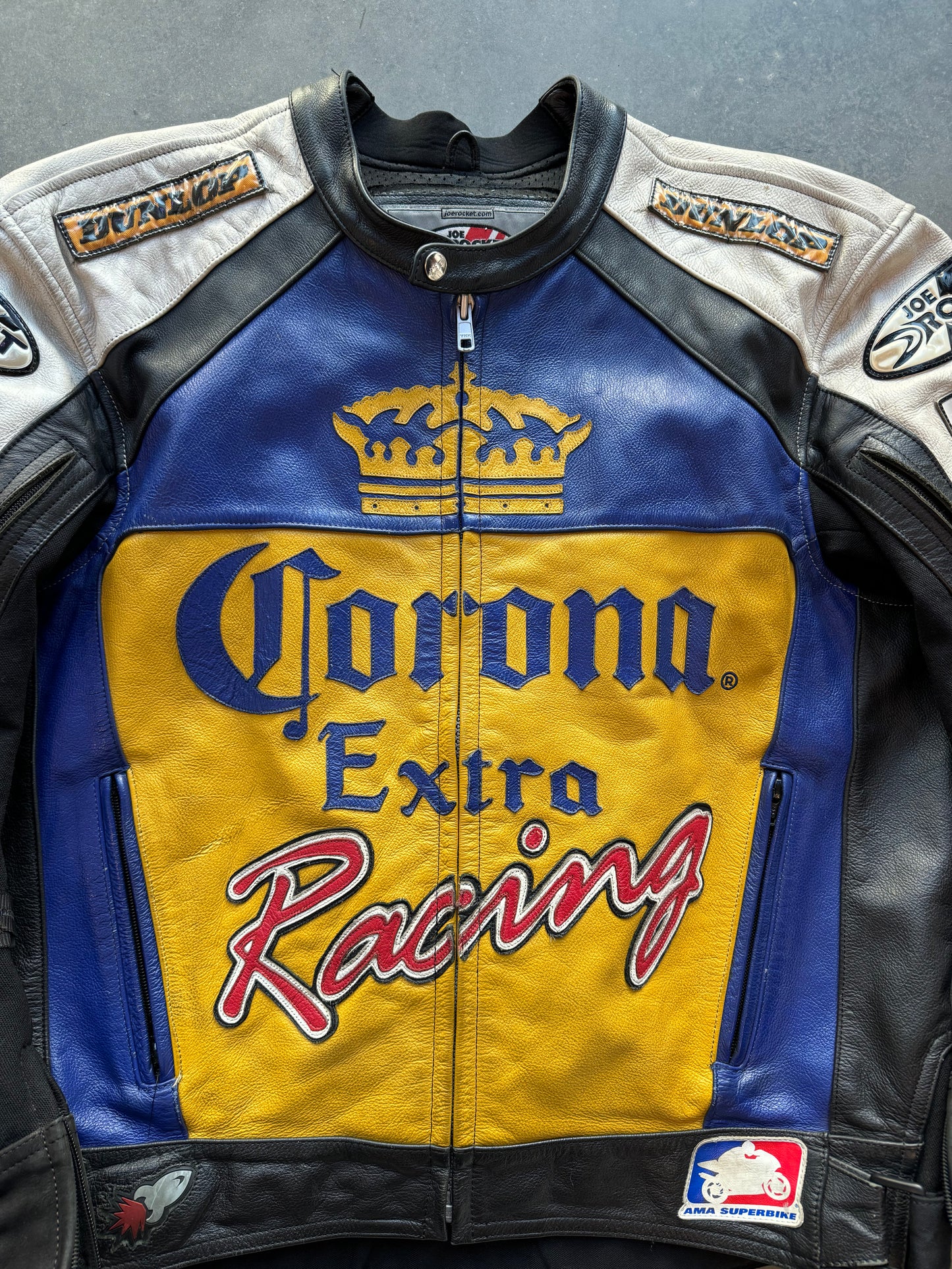 90’s AMA Superbike Corona Extra Heavyweight Leather Racing Jacket (50/XL)