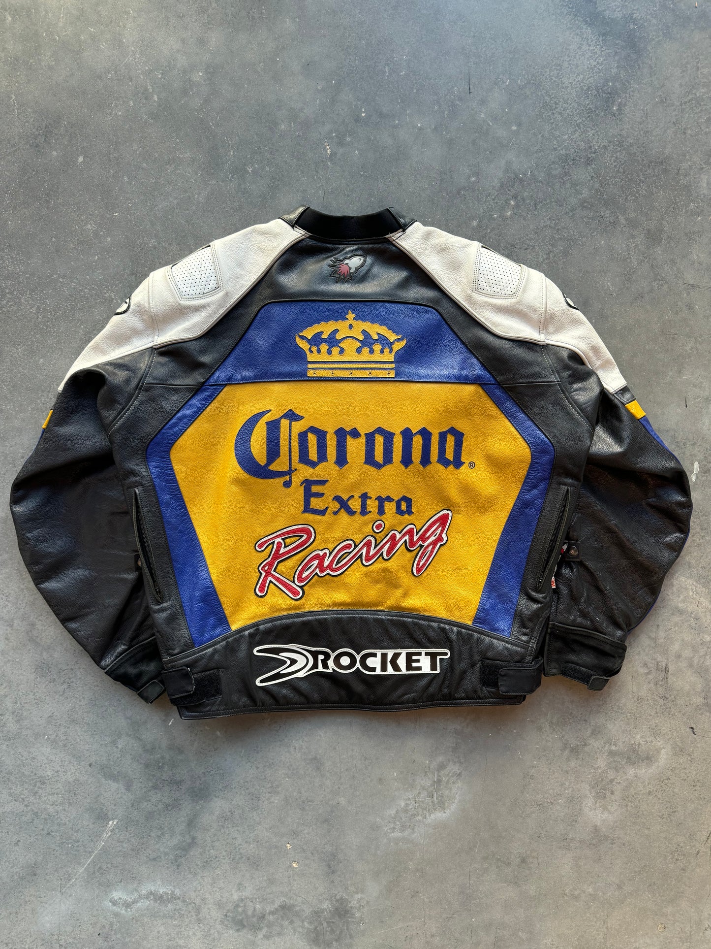 90’s AMA Superbike Corona Extra Heavyweight Leather Racing Jacket (50/XL)