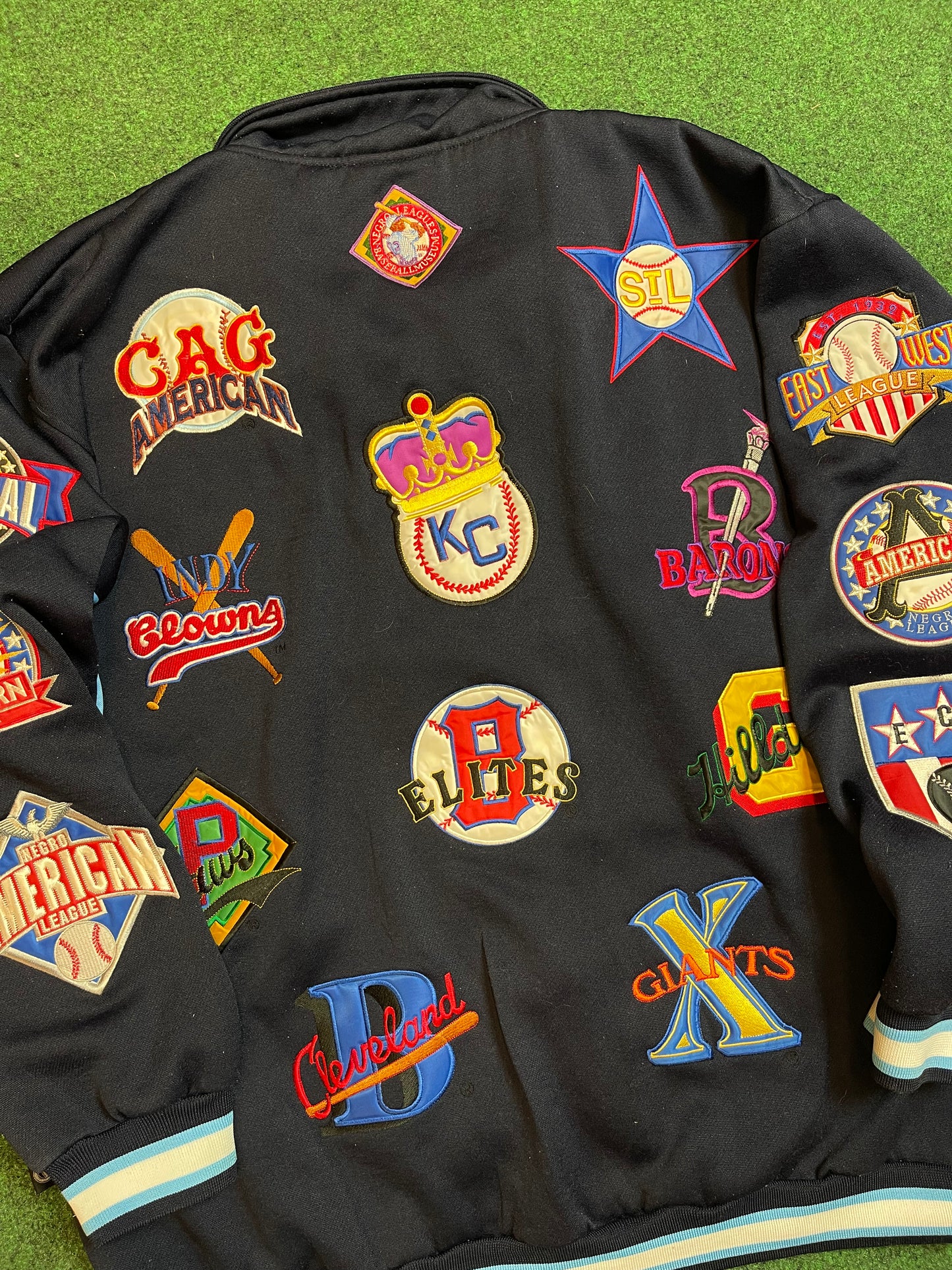 90’s Negro League Baseball Vintage Patches Jacket (XXL)