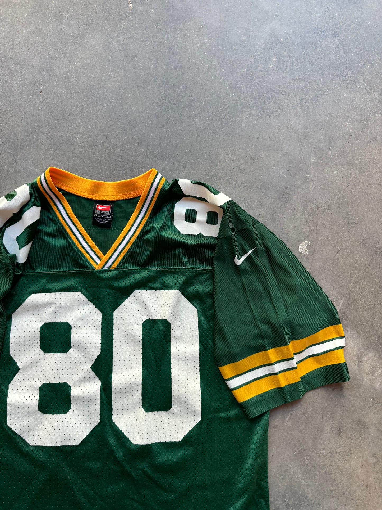 90’s Green Bay Packers Vintage Nike #80 Green NFL Jersey (Large)