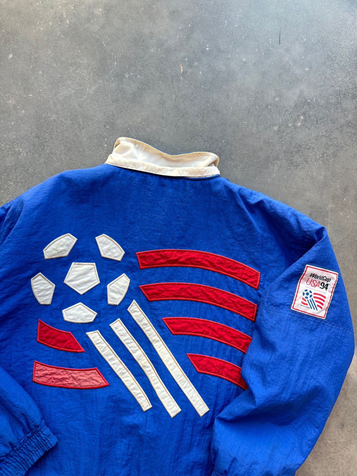 1994 World Cup USA Apex One Vintage Half Zip Big Logo Puffer Jacket (Large)