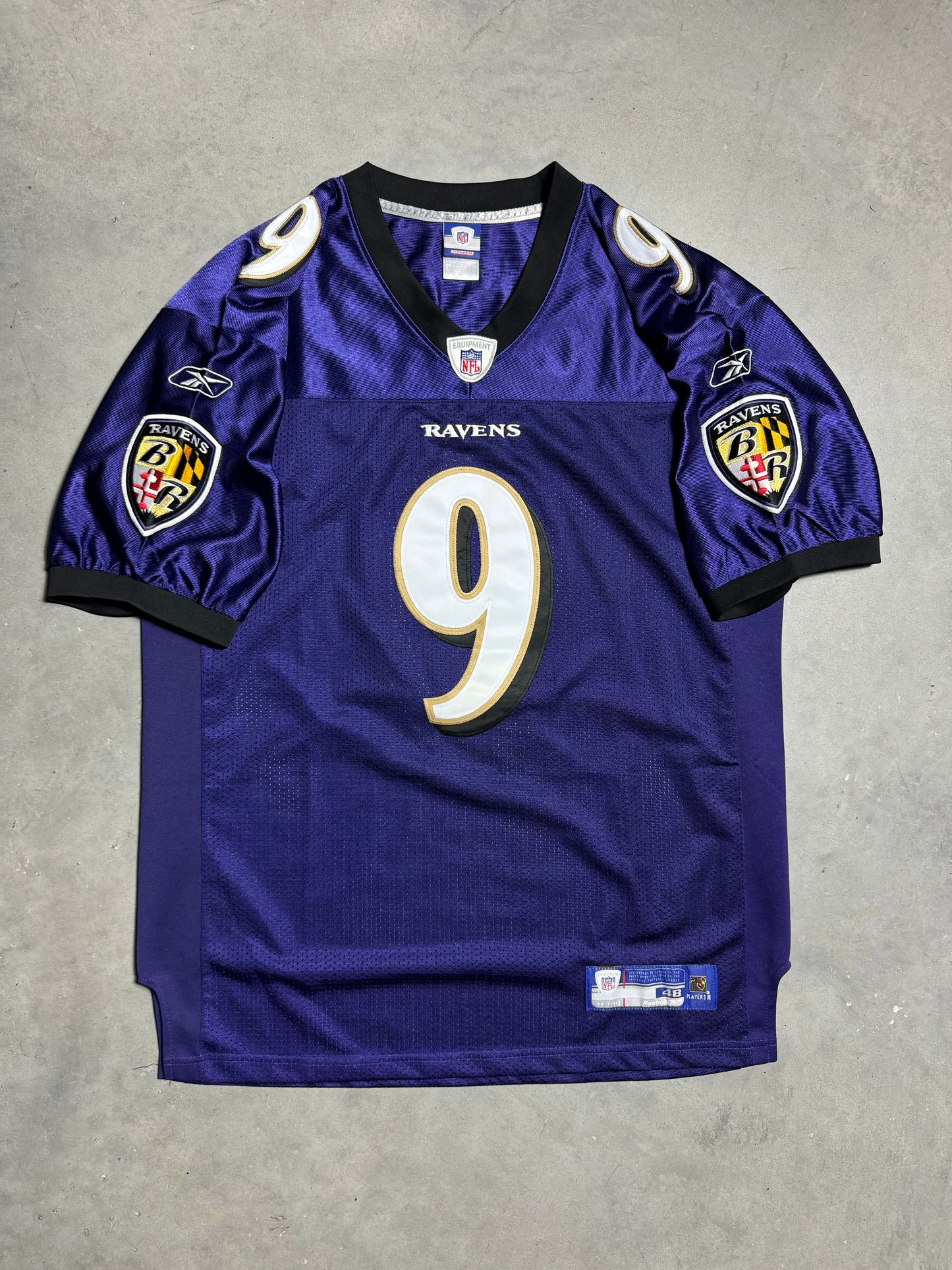 2007 Baltimore Ravens Steve McNair Vintage Purple Reebok Fully Embroidered Authentic NFL Jersey (48/XL)