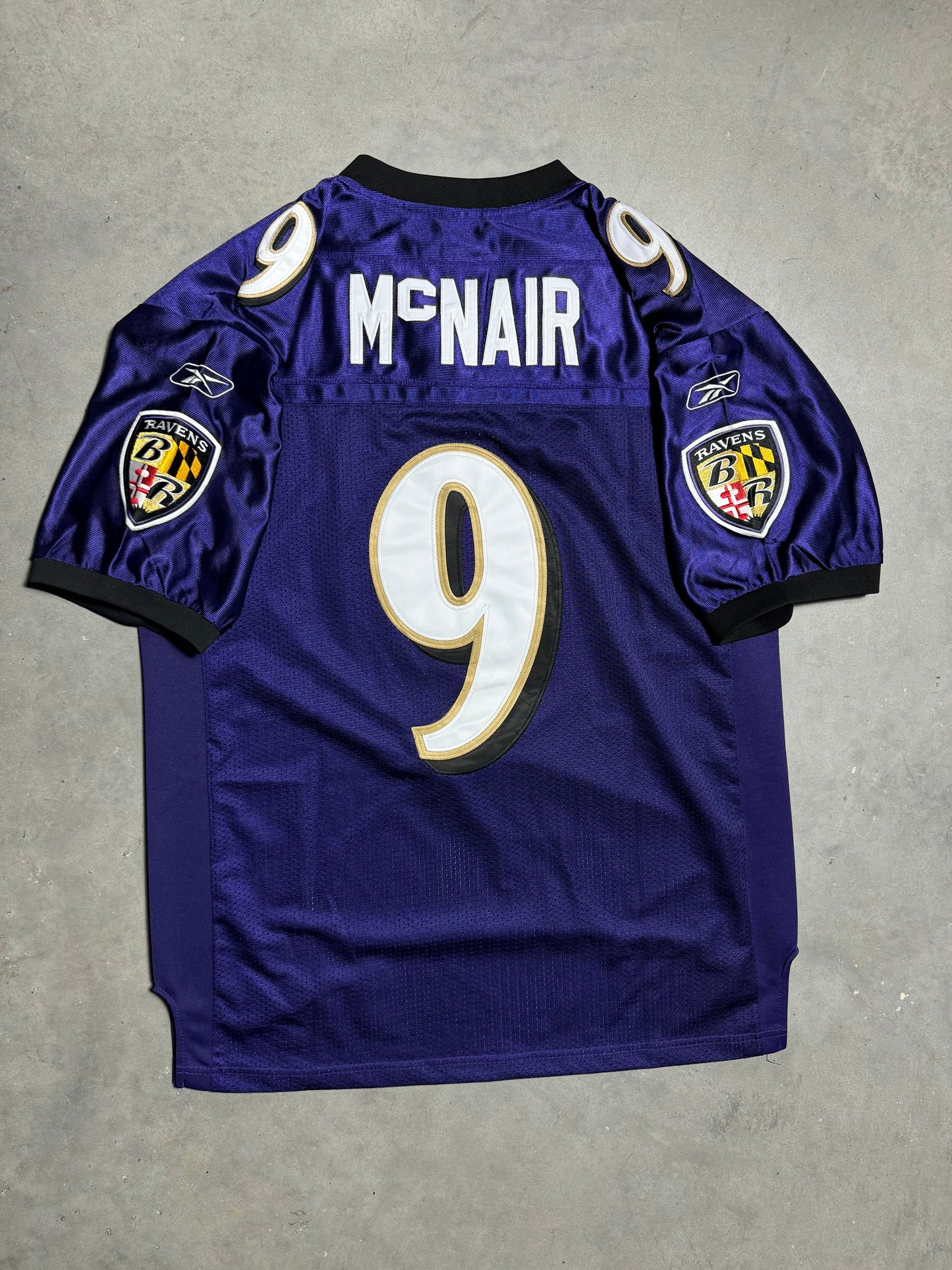 2007 Baltimore Ravens Steve McNair Vintage Purple Reebok Fully Embroidered Authentic NFL Jersey (48/XL)