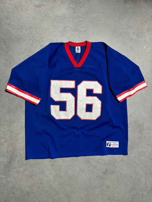 90’s New York Giants Lawrence Taylor Vintage Heavy Blue Mesh Logo 7 NFL Jersey (XL)