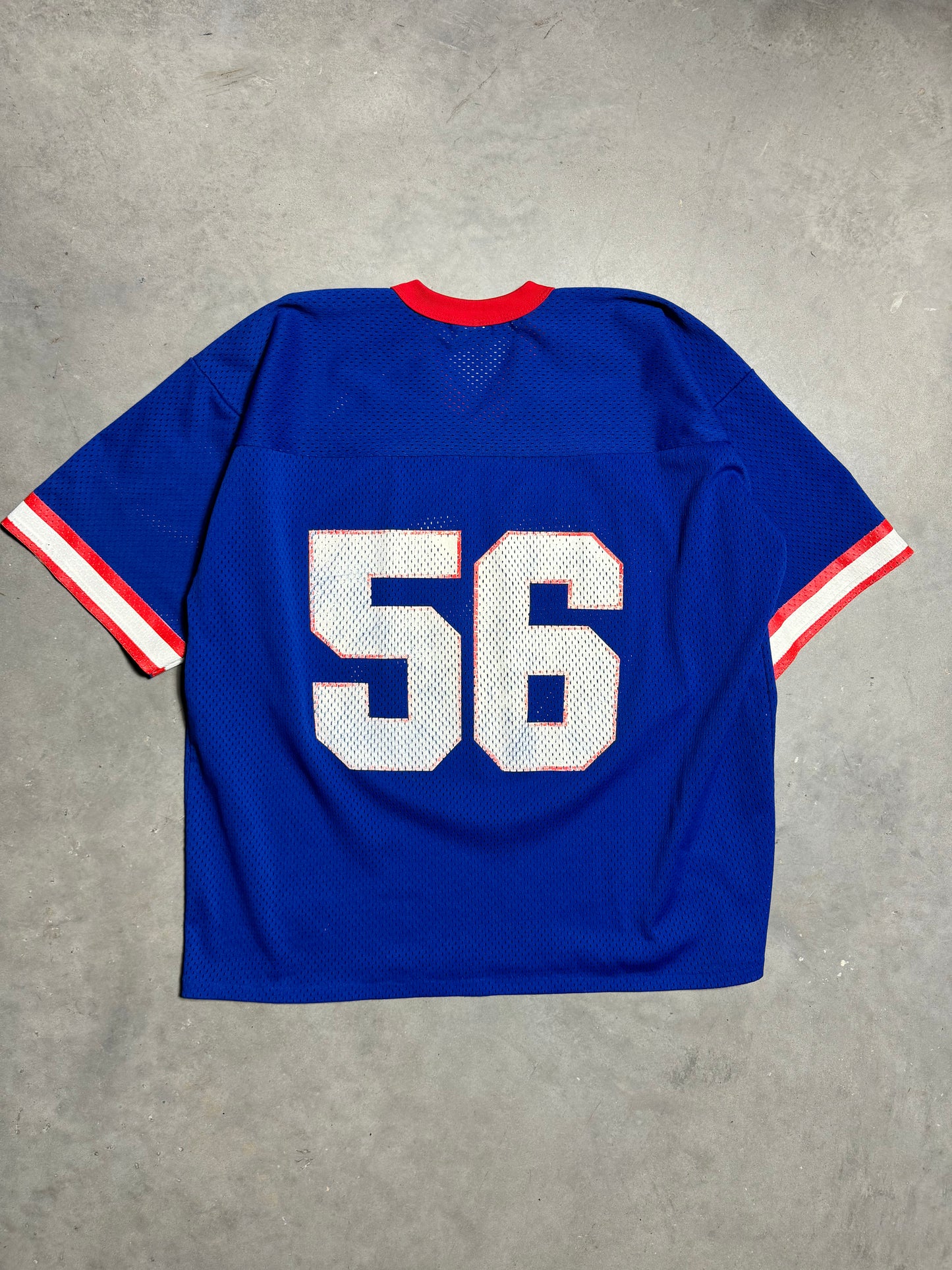 90’s New York Giants Lawrence Taylor Vintage Heavy Blue Mesh Logo 7 NFL Jersey (XL)