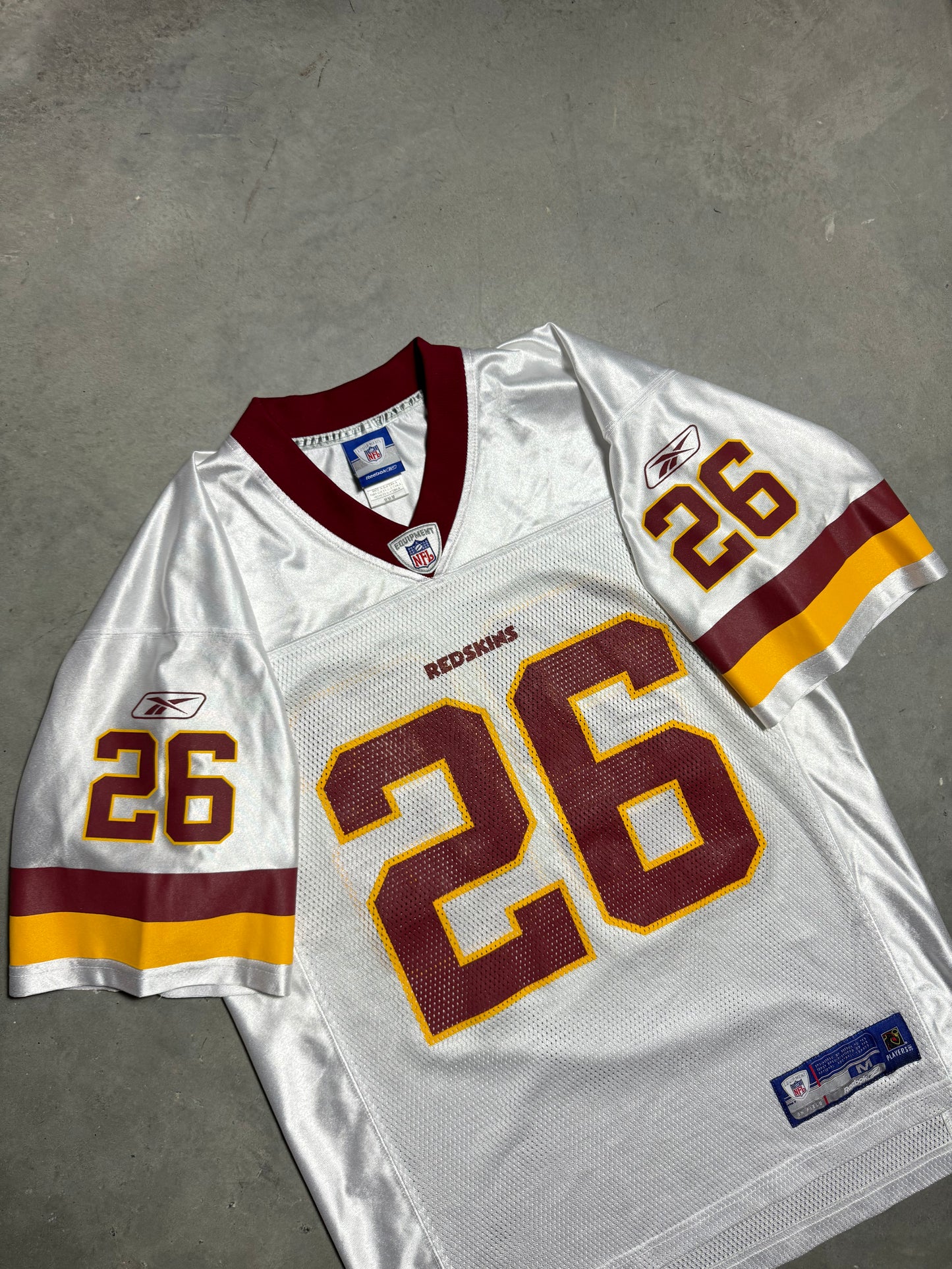 00’s Washington Redskins Clinton Portis Vintage White Reebok NFL Jersey (Medium)