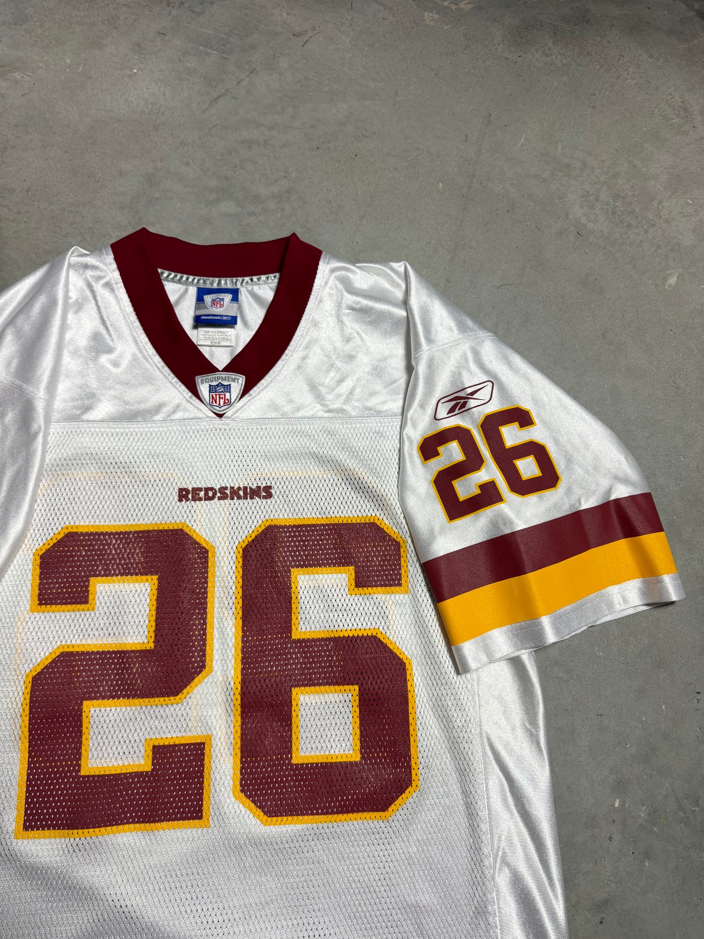 00’s Washington Redskins Clinton Portis Vintage White Reebok NFL Jersey (Medium)