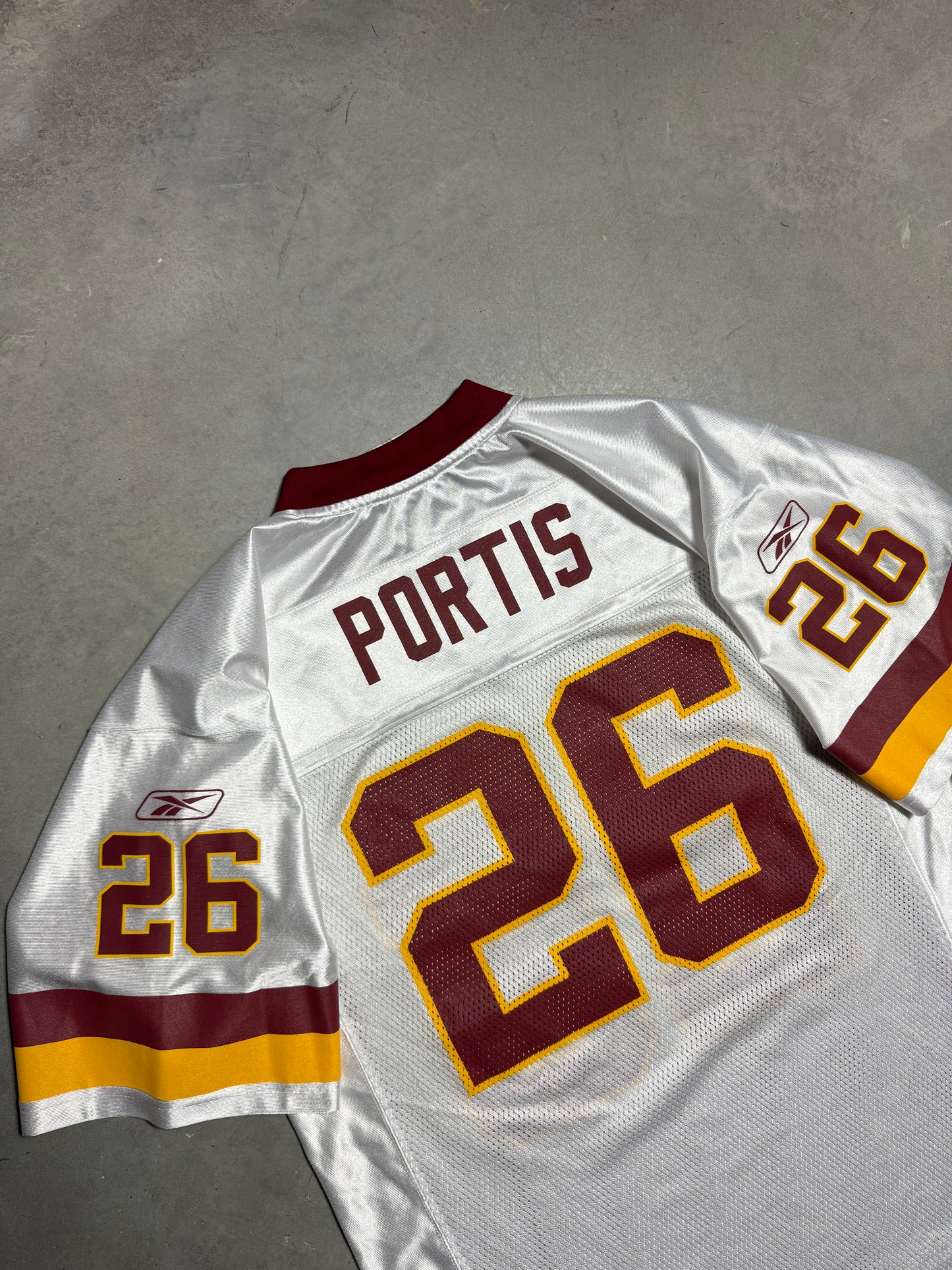 00’s Washington Redskins Clinton Portis Vintage White Reebok NFL Jersey (Medium)