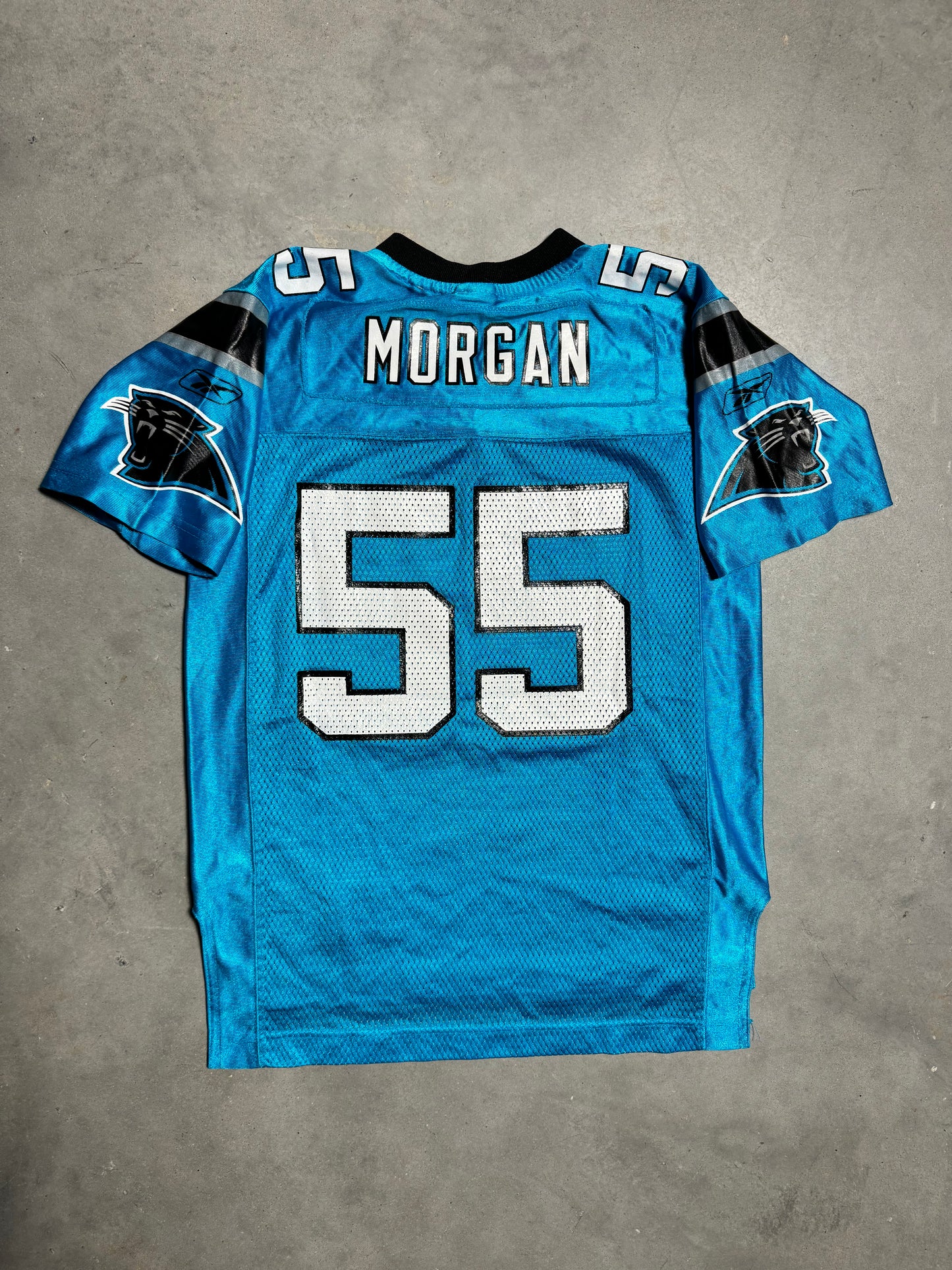 00’s Carolina Panthers Dan Morgan Vintage Reebok Electric Blue NFL Jersey (Youth Medium)