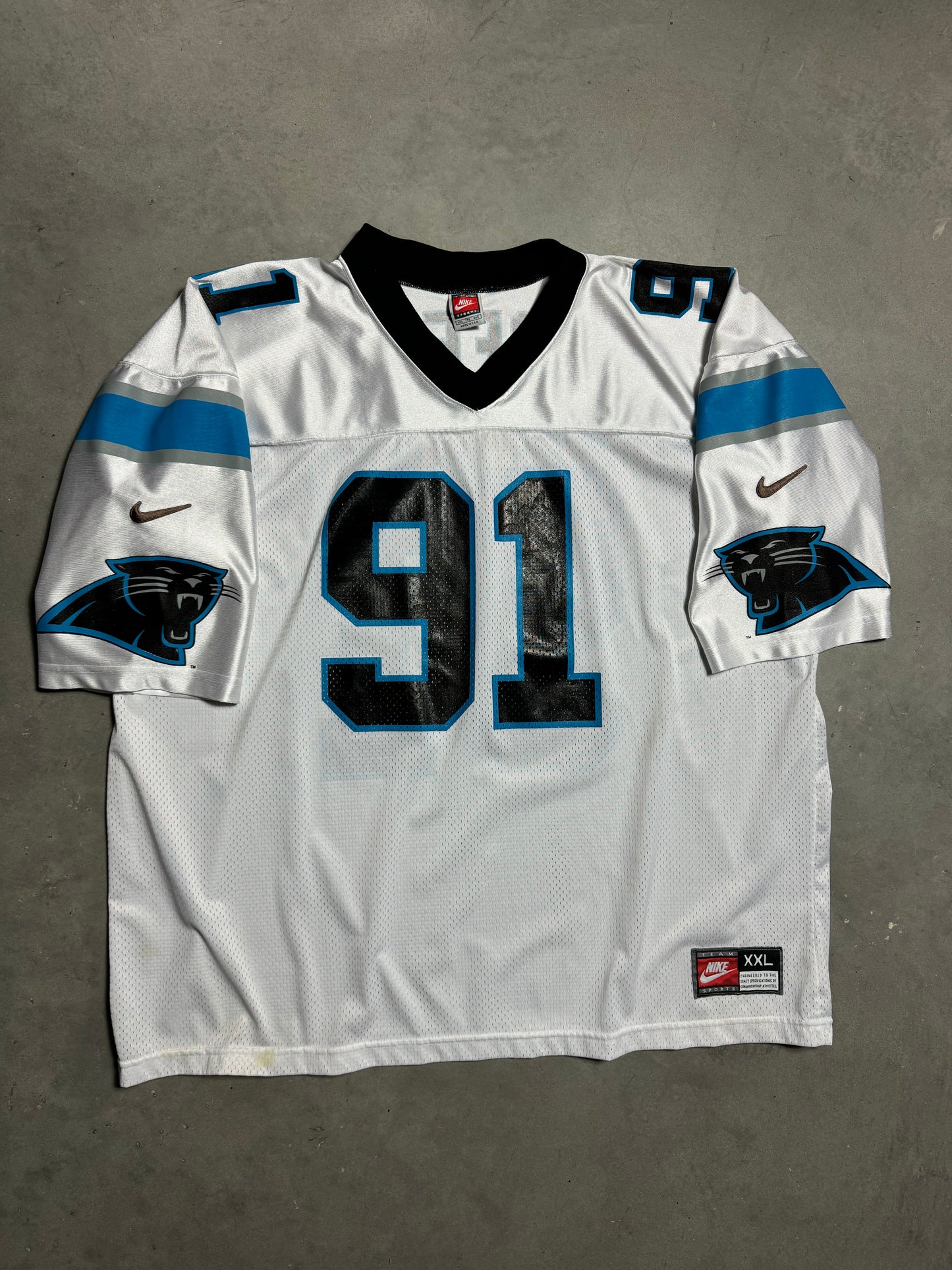 90’s Carolina Panthers Kevin Greene Vintage White Nike NFL Jersey (XXL)