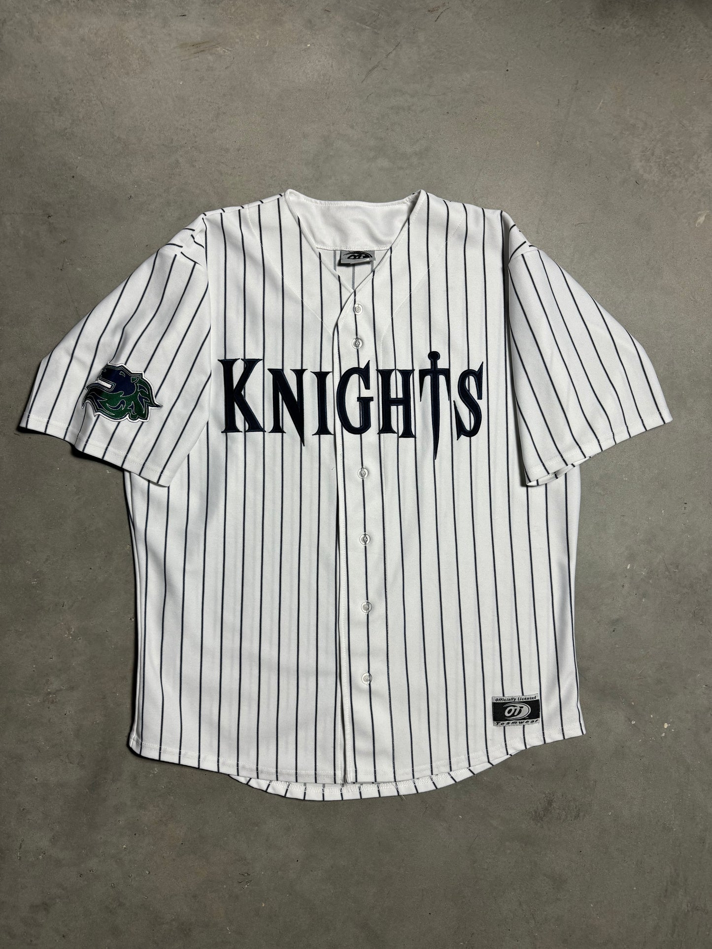 00’s Charlotte Knights Vintage Stitched Pinstriped MiLB Baseball Jersey (XL)