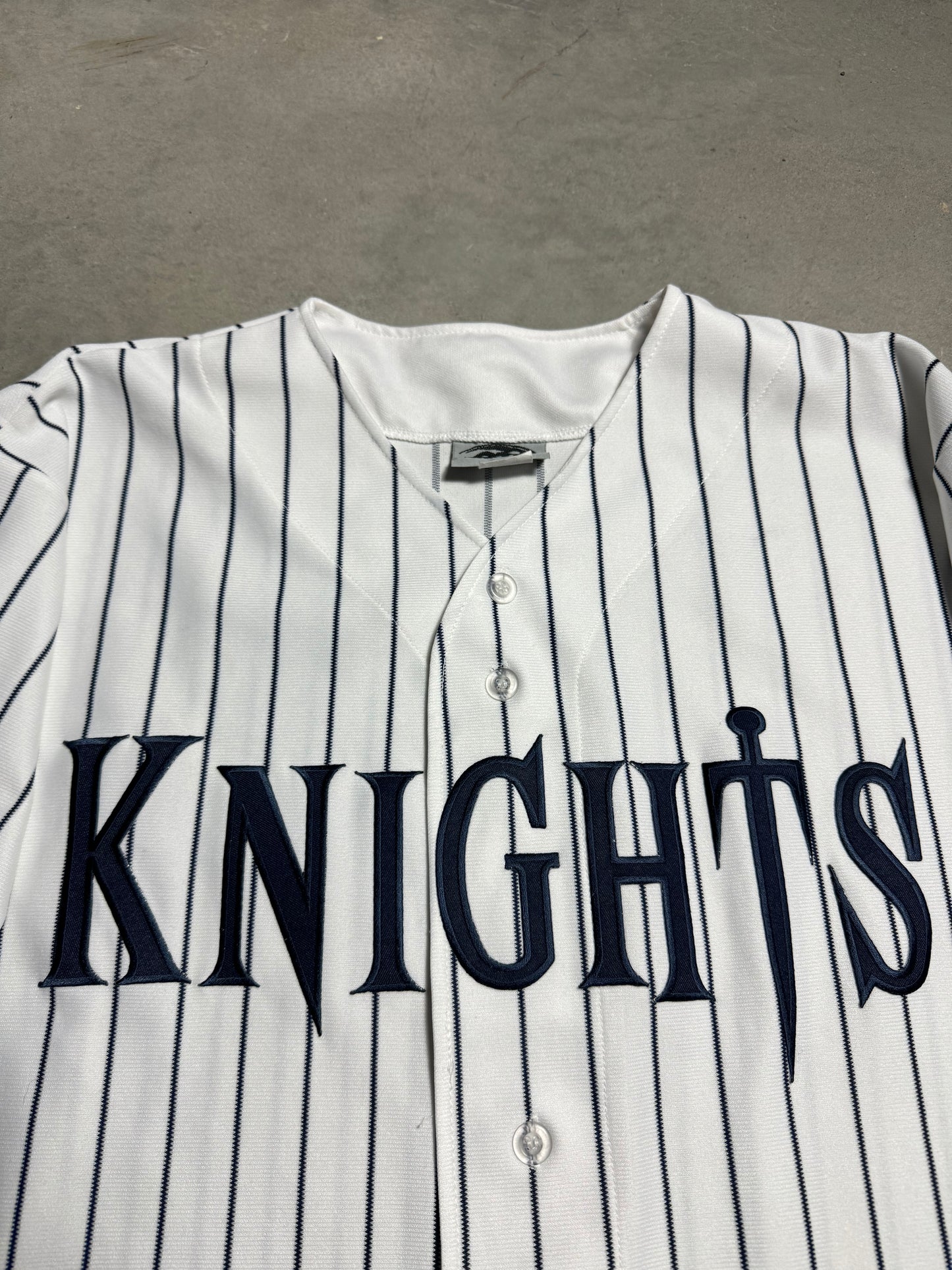 00’s Charlotte Knights Vintage Stitched Pinstriped MiLB Baseball Jersey (XL)