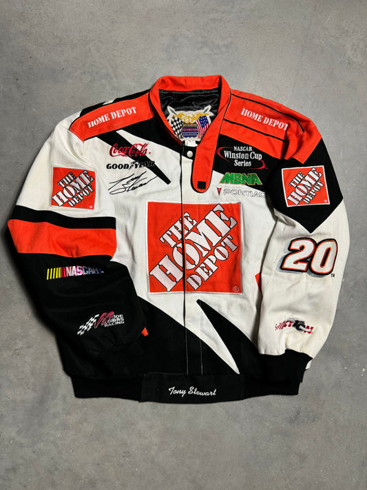 2002 Tony Stewart Home Depot Racing Jeff Hamilton Fully Embroidered NASCAR Winston Cup Series Jacket (XL)