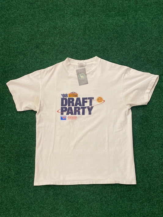 1998 White Denver Nuggets Draft Party Vintage Shirt (Large)