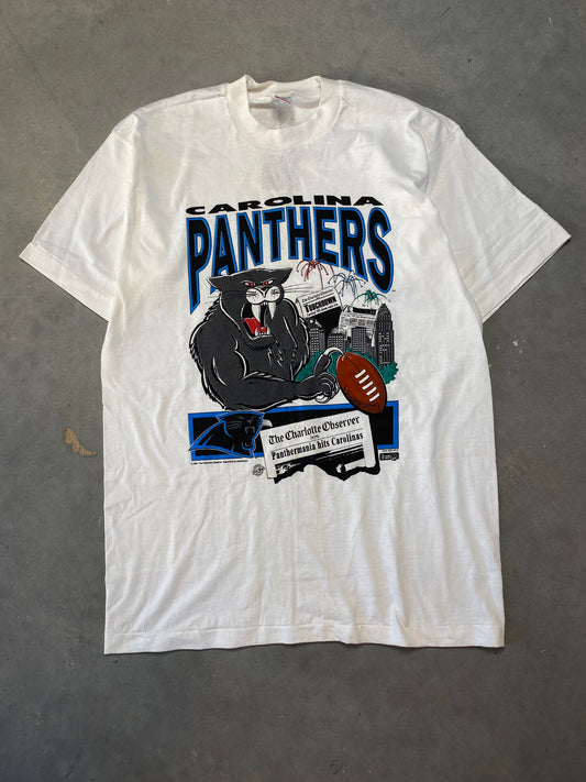 1993 Carolina Panthers “Panthermania Hits Carolinas” Vintage NFL Tee - Deadstock (XL)