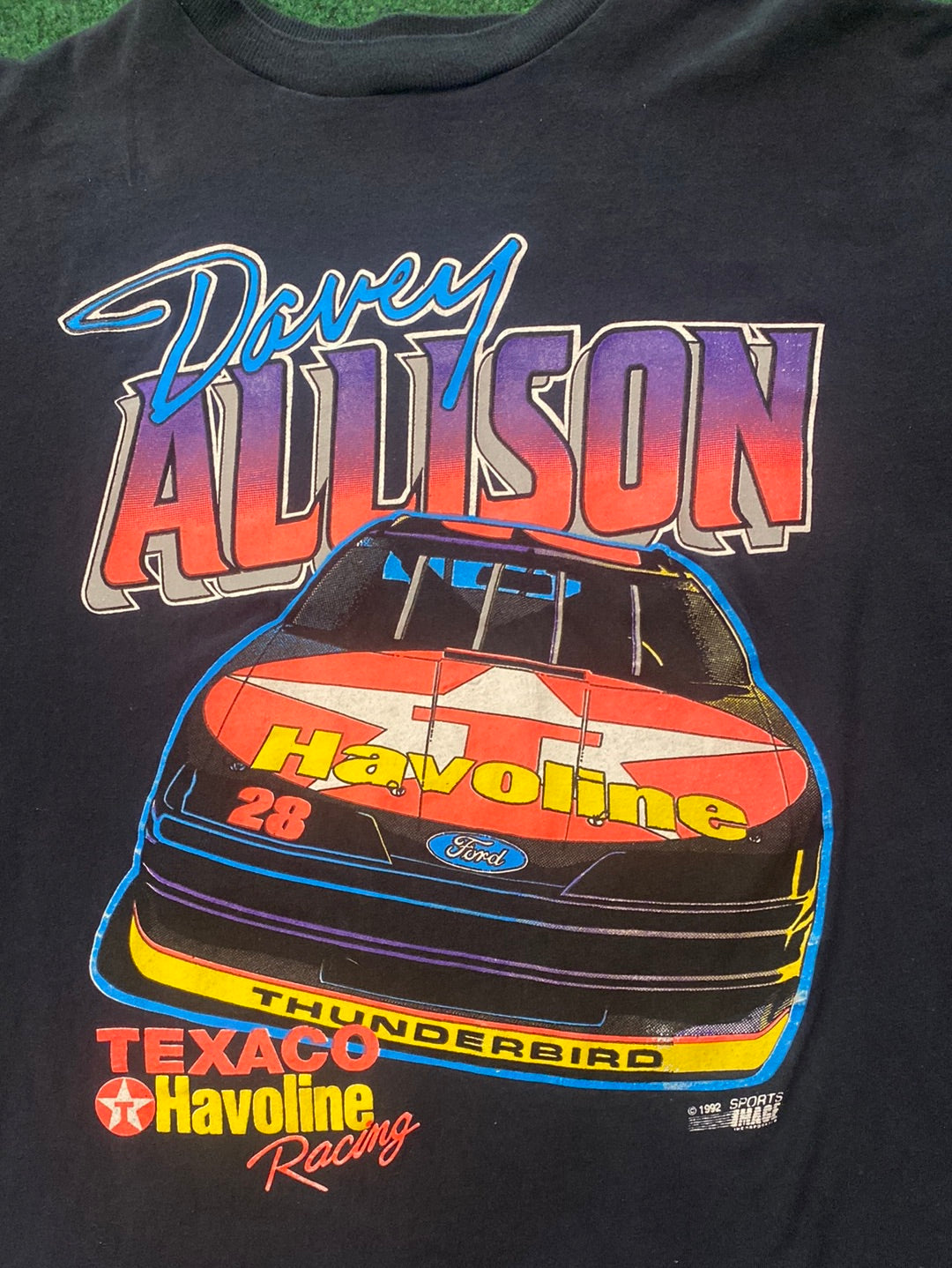 1992 Navy Davey Allison Texaco NASCAR Vintage Tee (Large)