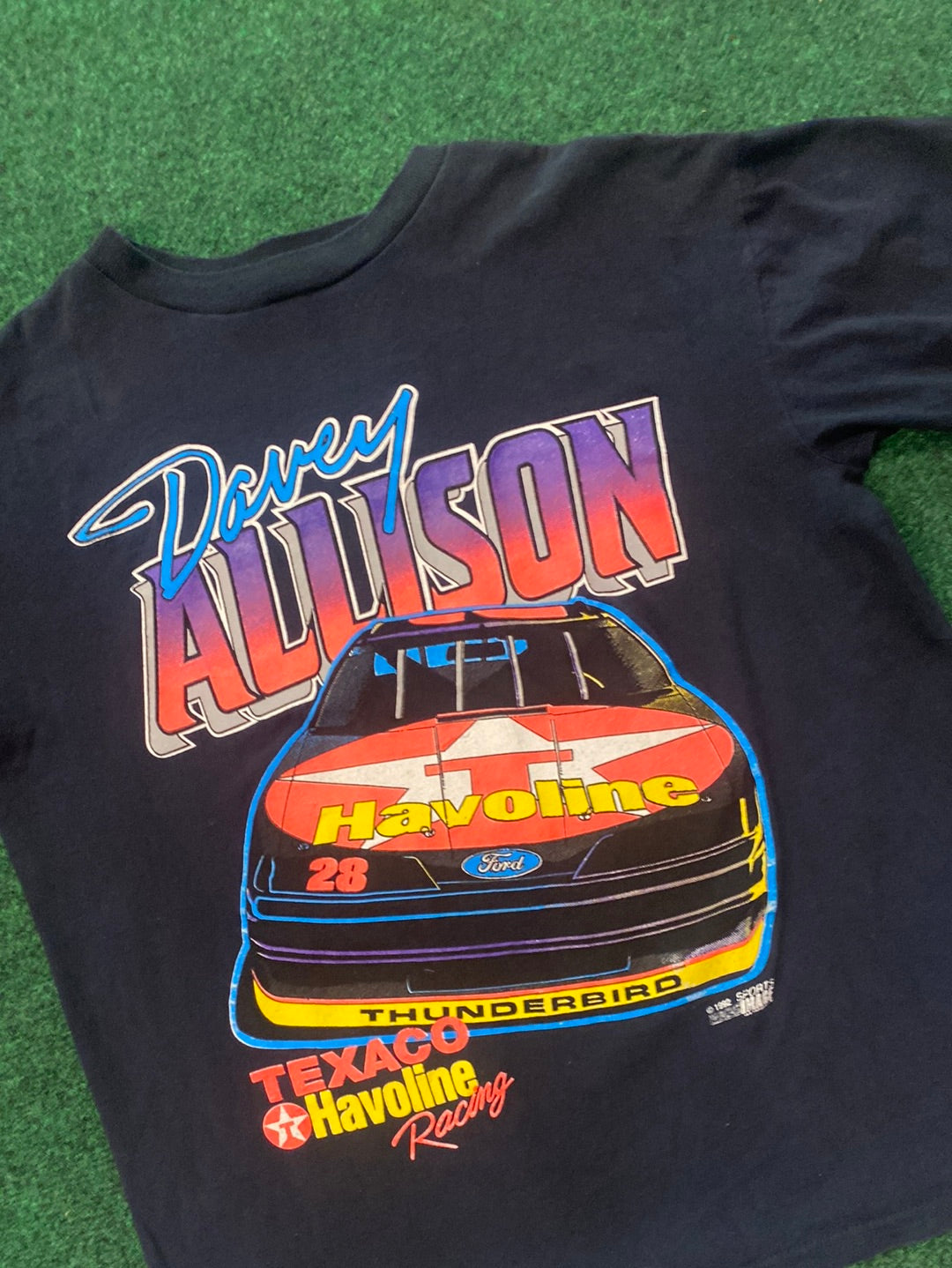 1992 Navy Davey Allison Texaco NASCAR Vintage Tee (Large)